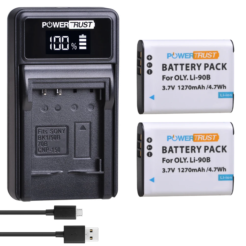 2 шт. LI-90B LI ion аккумулятор 90B LI-92B LI90B LI-Ion Батарея+ светодиодный USB зарядка для Olympus жесткая TG-1 iHS TG-2 iHS TG-3 TG-4 SH50 iHS SH60