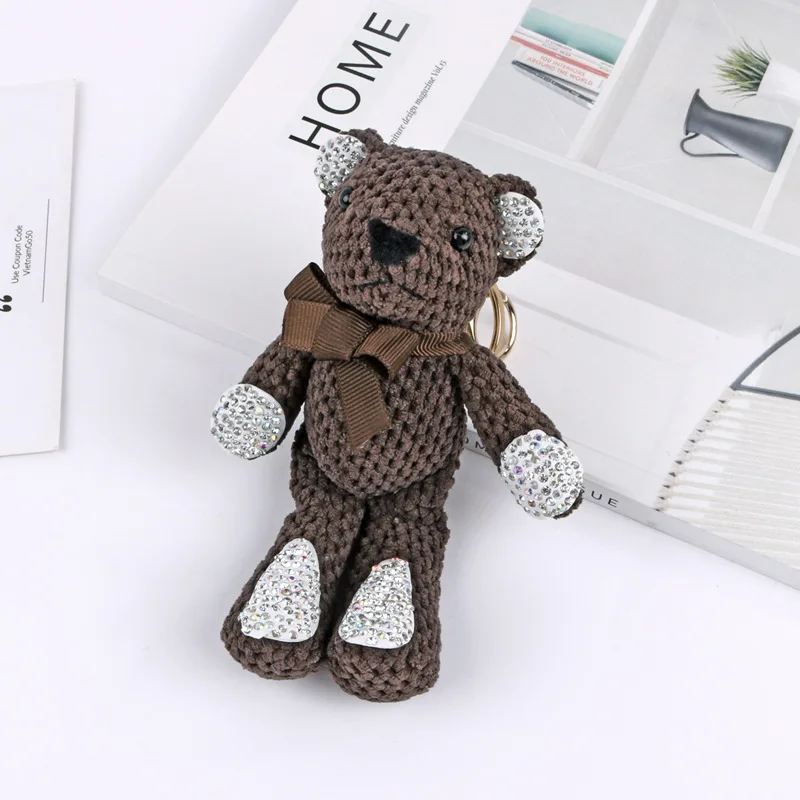 Kpop тканевая кукла мультяшный милый брелок для ключей Медведь кольцо в стиле