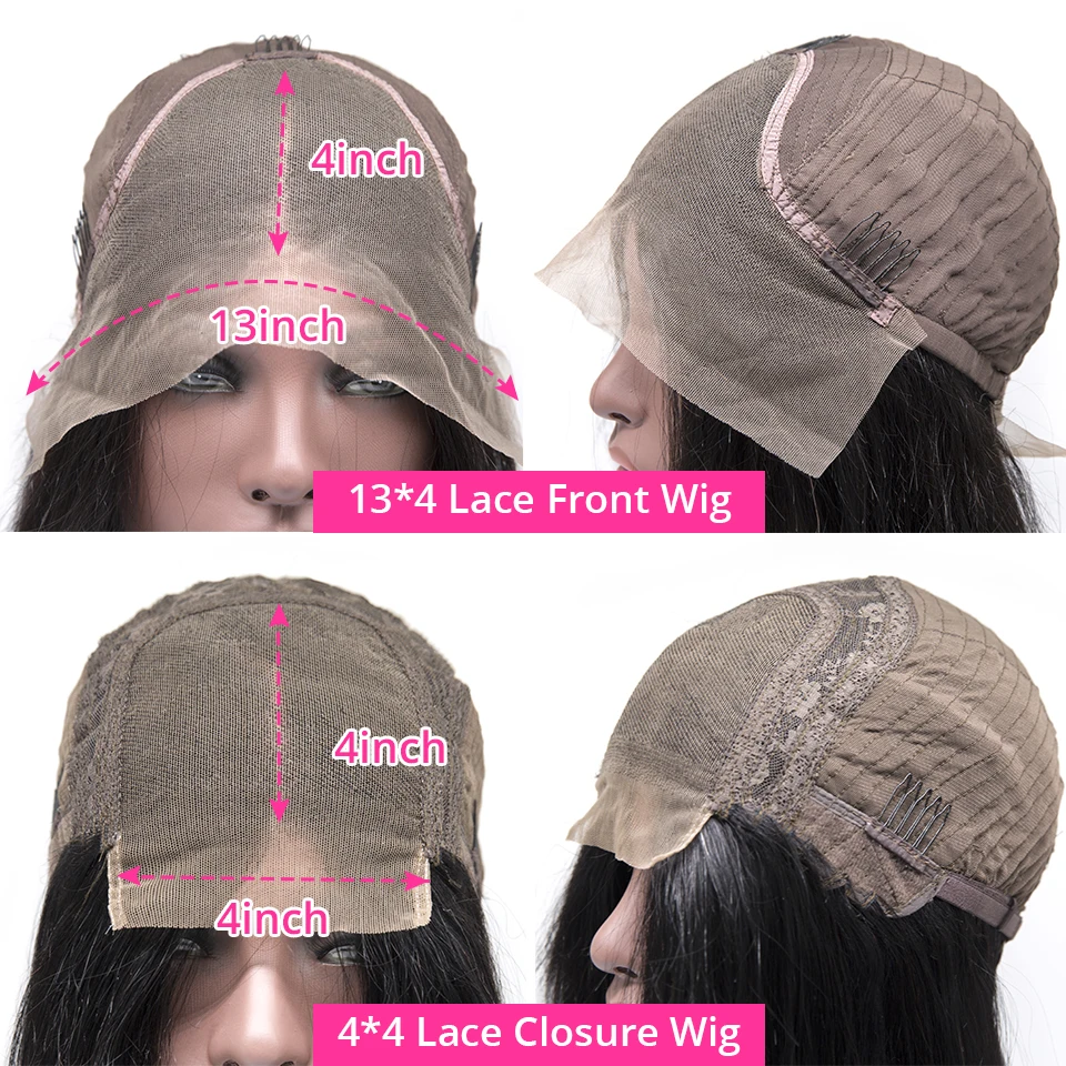 

Perruque Cheveux Humains, Loose Deep Wave Cheveux Boucls Malaisiens 4x4 Closure 13x4 Dentelle Frontale, 150/180 Densit
