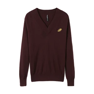 Metersbonwe Новый брендовый базовый свитер для мужчин осенний модный вязаный мужской хлопковый свитер с длинным рукавом и v-образным вырезом одежда высокого качества