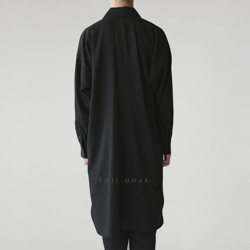 Рубашка мужская с воротником-стойкой ветровка средней длины в японском