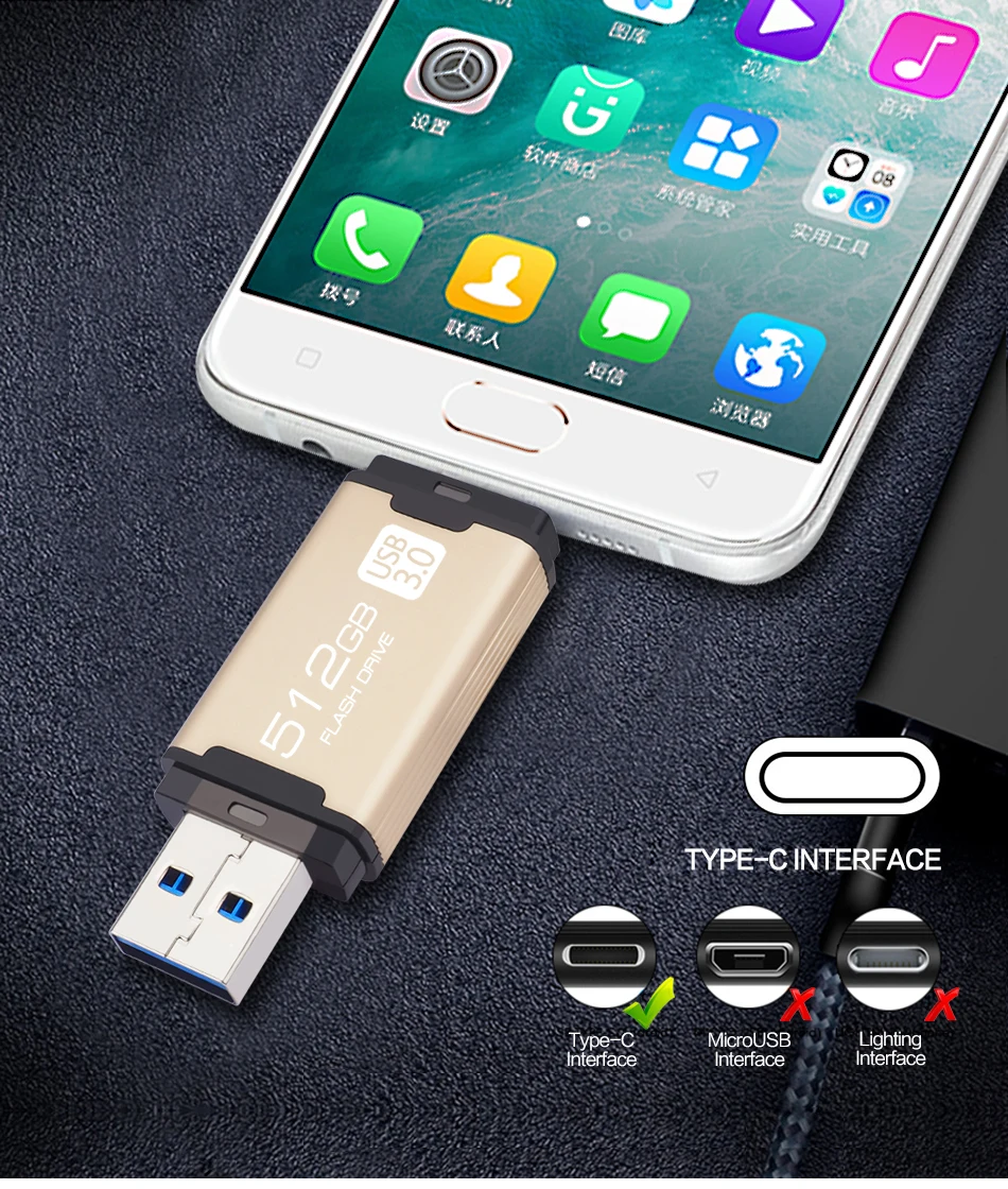 USB флеш-накопитель DataRunner type C, USB флешка, 3,0, 512 ГБ, 256 ГБ, 128 ГБ, 64 ГБ, 32 ГБ, внешний накопитель, флешка для type-C/PC