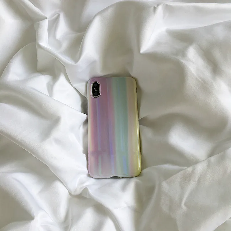 Фанаты применимые к подаркам для девочек лазерные радужные Чехлы мягкий чехол