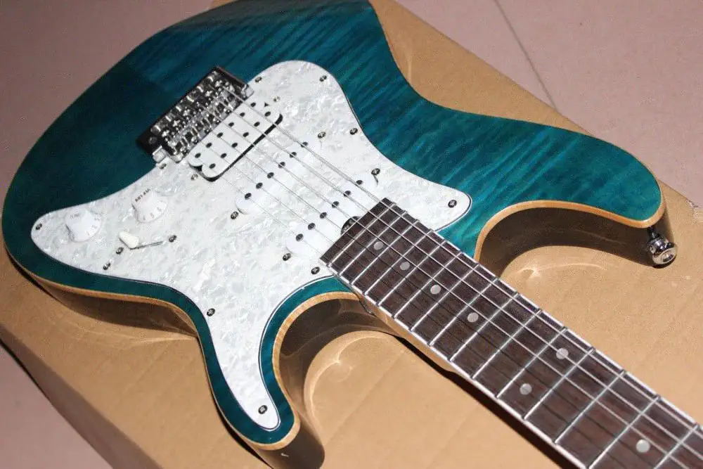 Китайская Фабрика ручной работы 6 stings электрогитара тигровый клен Топ gitaar