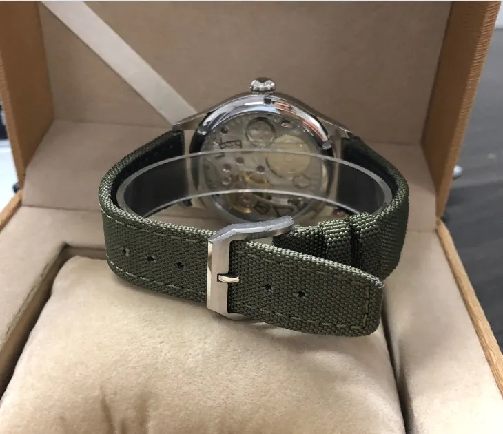 Новинка модные мужские механические часы 44 мм без логотипа эмалированный белый