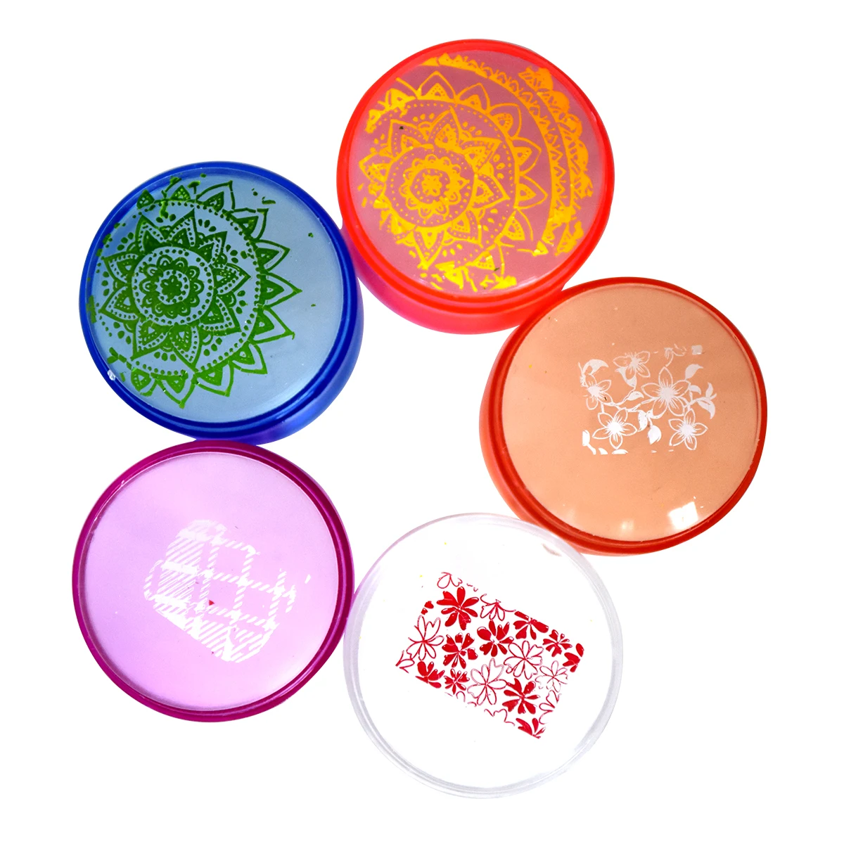 

BeautyBigBang Plastic Silicone Nail Stamper Scraper Set Clear Jelly Flower Handle Nail Art Stamper Manicure DIY Image Plate Tool