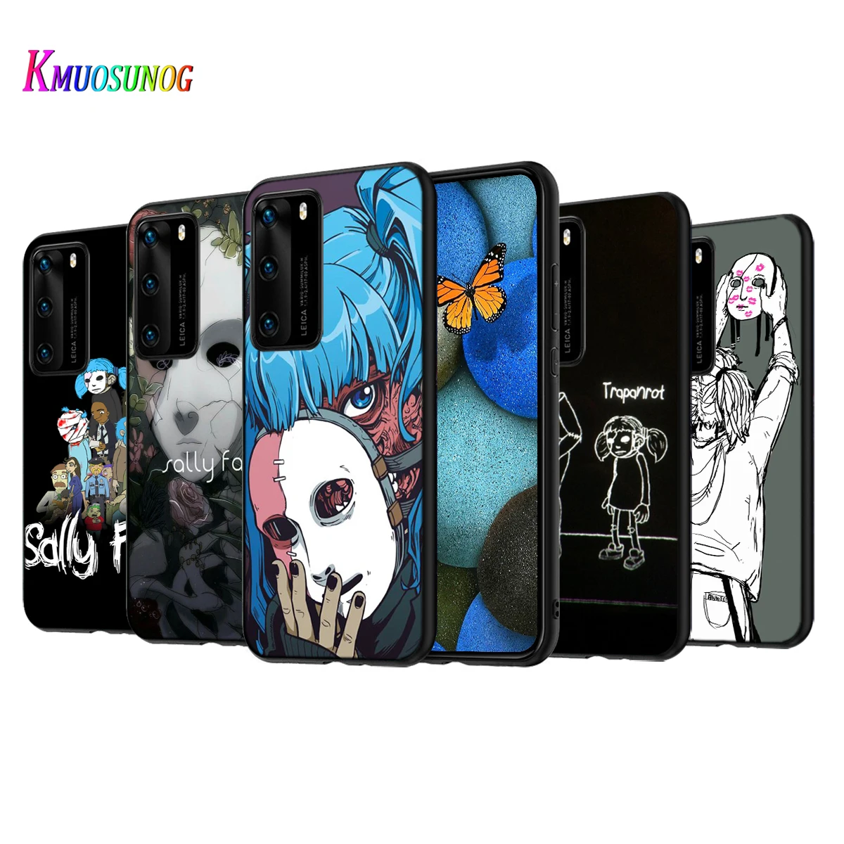 

Sally Face Game Silicone Cover For Huawei P50 P40 P30 P20 Pro P10 P9 F8 Lite E Plus 2016 5G Black TPU Phone Case