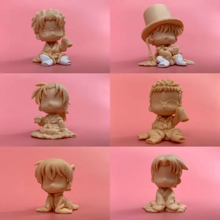 ПВХ фигурка модель игрушка q версия детектив Conannn сидя форма 6 шт./компл.|Игровые