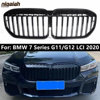 g11 glossy black front bumper racing grills for bmw new 7 series g11 g12 lci 2020 middle grille replacement single line m color