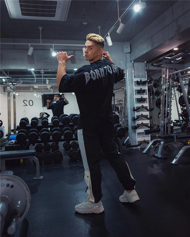 Мужская хлопковая футболка BORN TO LYFT с коротким рукавом черная брендовая футболки