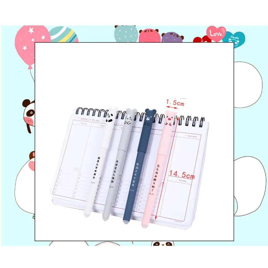 Красивый рисунок панды стираемая нейтральная ручка синяя черная мультяшная 14 5 0