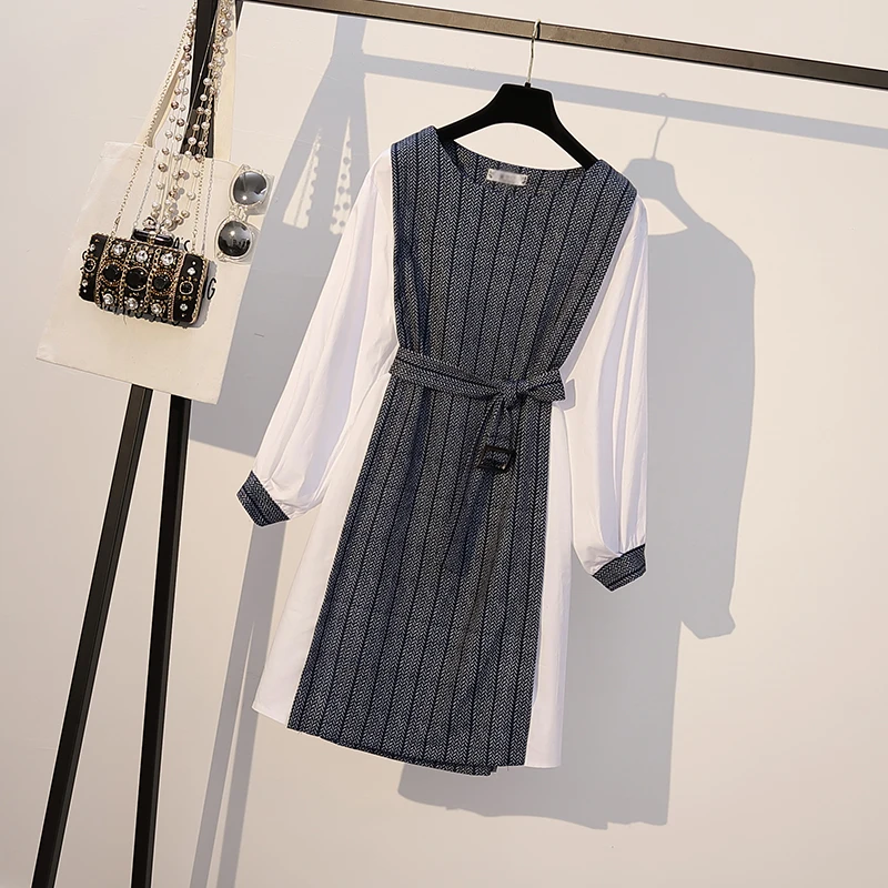 Осень 2009 Новые женские платья большого размера Корейская версия цветные средней