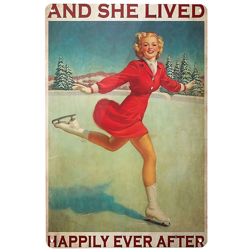 

Катание на коньках, счастливая печать, винтажные дневные знаки, Забавный плакат, декор для бара, паба, клуба, украшение для гостиной, дома