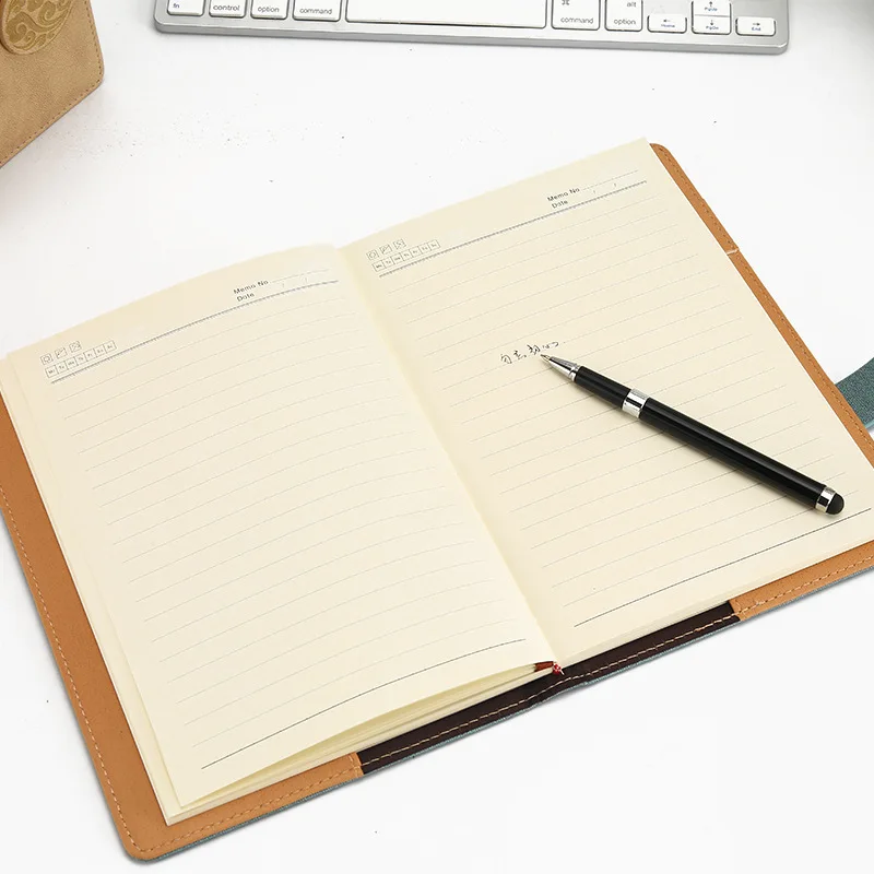 А5 льняная Кожаная Обложка с магнитной пряжкой кавайный блокнот 2020 для