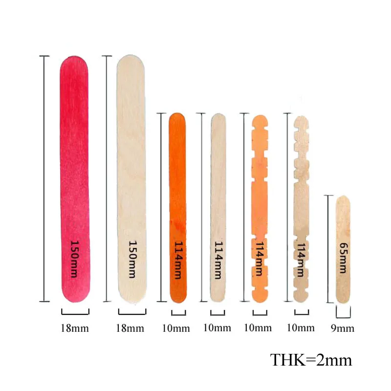 50 шт./компл. цветные деревянные палочки для мороженого из натурального дерева