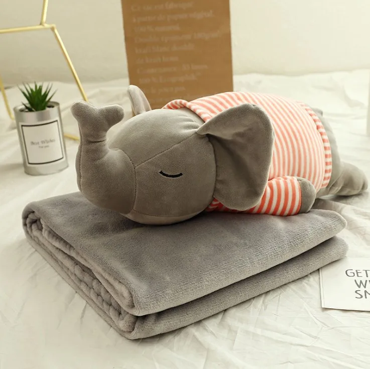 Elephant Pink Одеяло 100x160 см с мультяшными животными, фланелевое одеяло с подушкой, покрывало на диван, кровать для путешествий, Флисовое одеяло Manta - Цвет: Elephant Pink