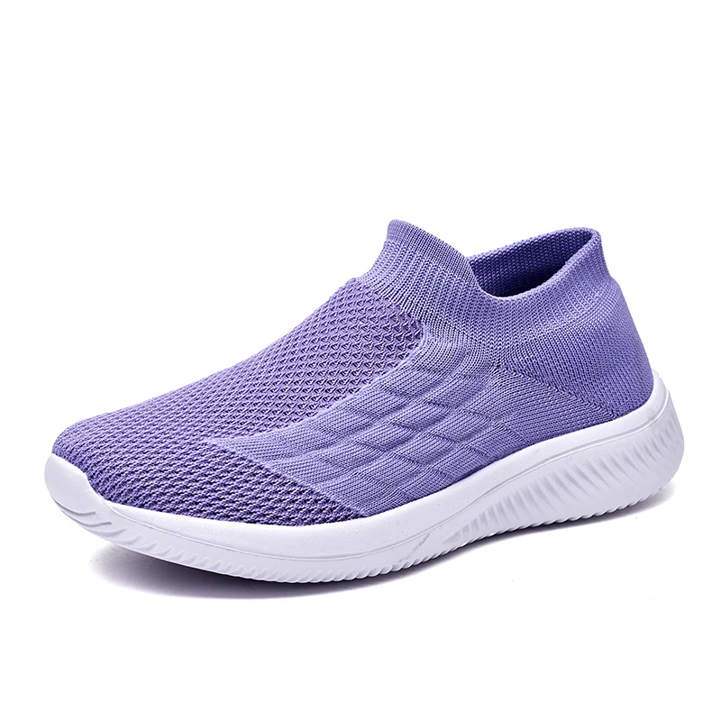 

Knitted Socks Walking Shoes Women Sneakers Light Outdoor Sports Slip-on Ladies Stretch Breathable Mesh Sport Casual Shoes