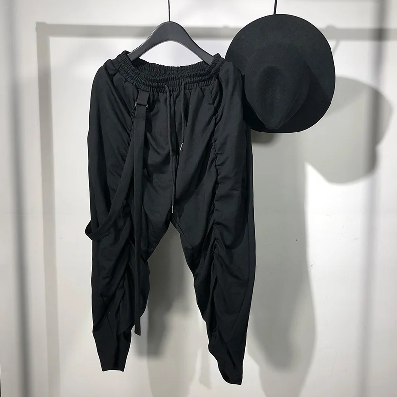 

Owen Seak Men Casual Pants High Street Wear Ankle Length Pants Men's Hip Hop Sweatpants Spring Harem Black Pants