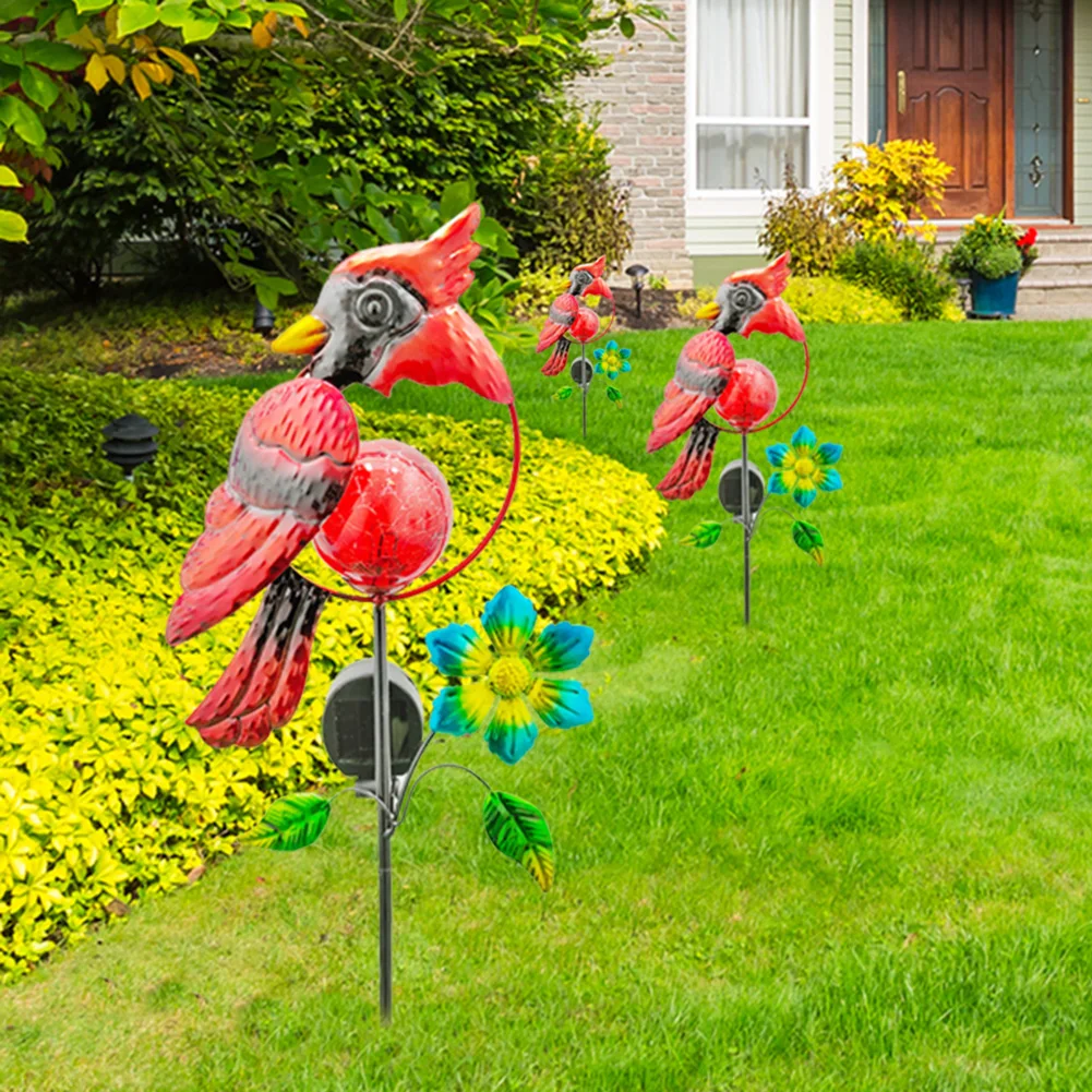 

LED Solar Light Luminous Red Bird Peacock Waterproof Outdoor Garden Lawn Stakes Lamps Yard Art for Home Courtyard Decoration