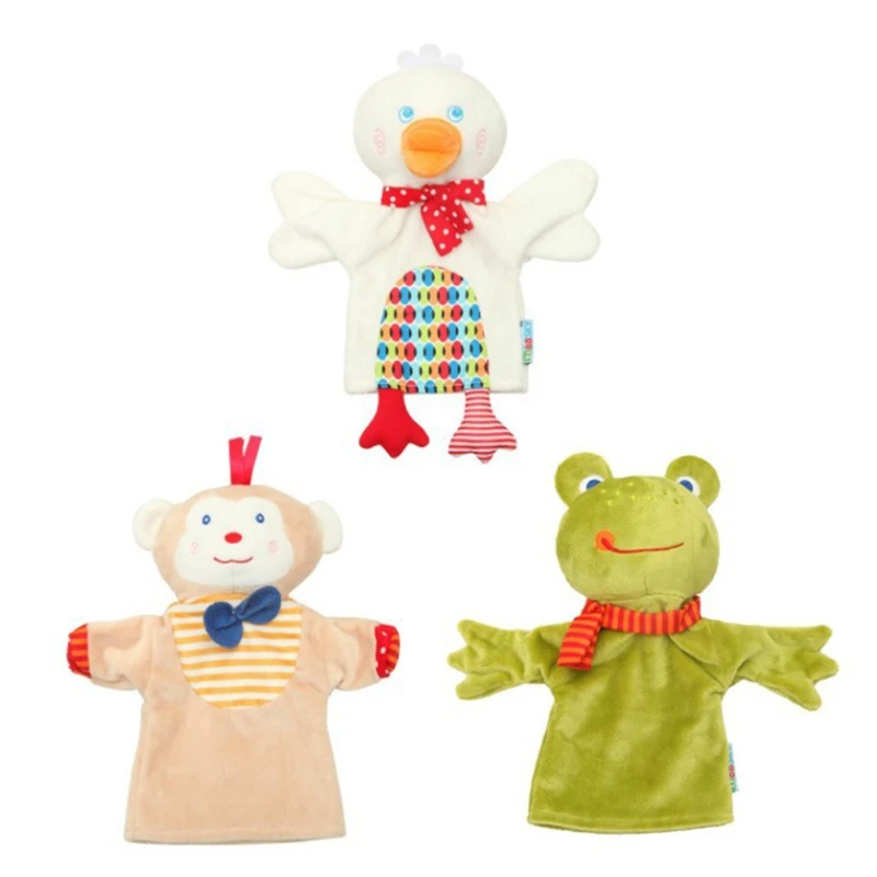 

1 шт. Подлинная плюшевая творческая лягушка/утка/обезьяна Ручные куклы игрушки для детей рассказ историй