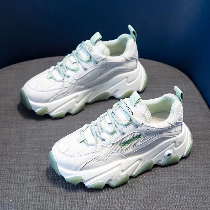 Женские кроссовки на платформе Ulzzang весенние для тенниса шнуровке пожилых