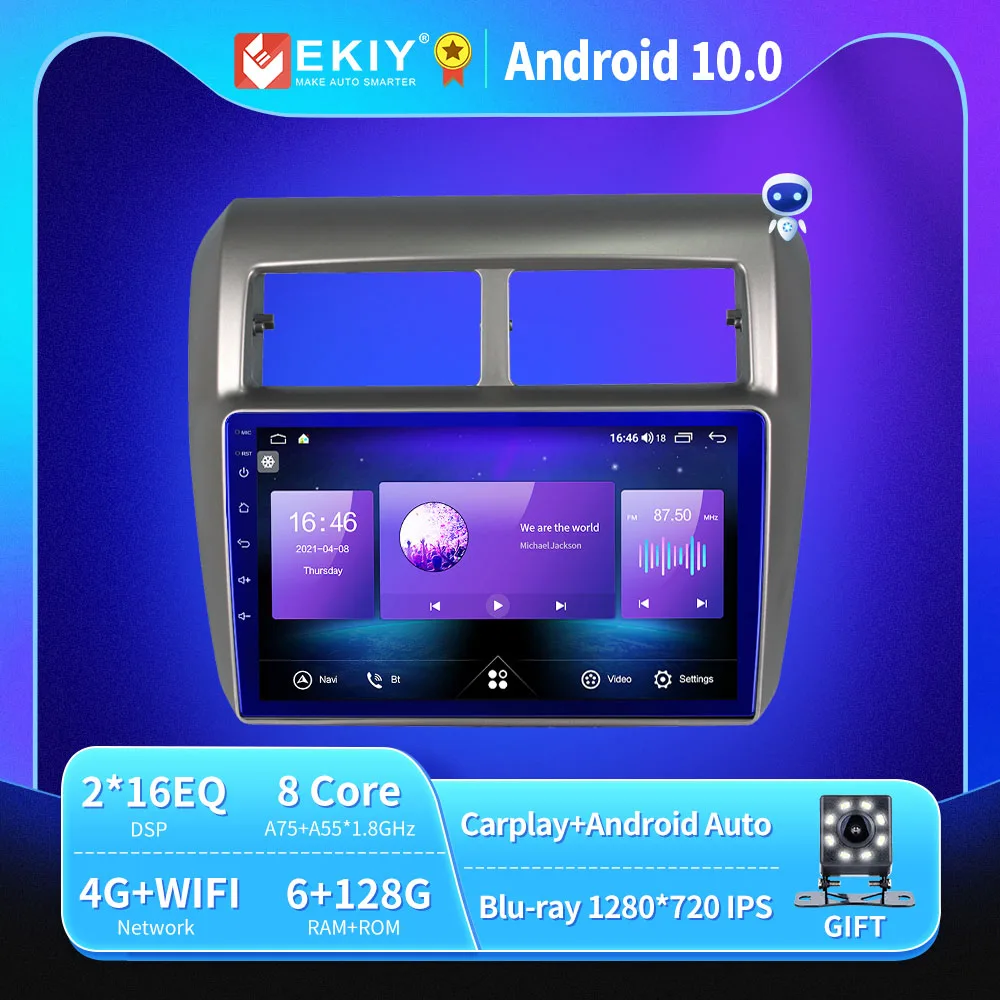

EKIY Android 10 автомобильное радио для Toyota Agya Wigo 2013-2018 Авторадио Blu-Ray 1280*720 IPS/QLED мультимедийный плеер Navi GPS No 2 Din
