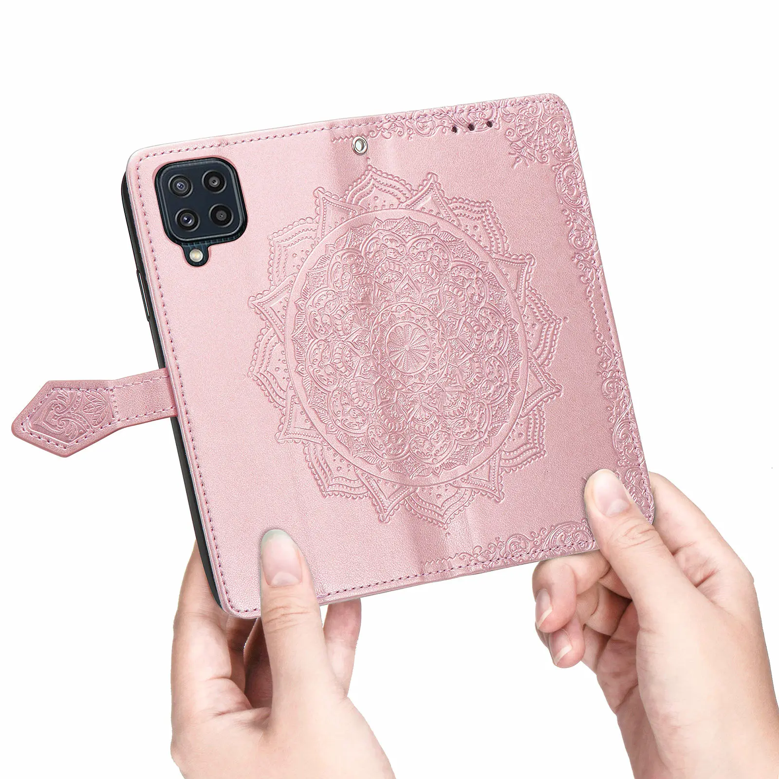 Чехол-книжка для Samsung Galaxy M32 кожаный с 3D рисунком мандалы цветами M 32 M325F M325FV M325 |