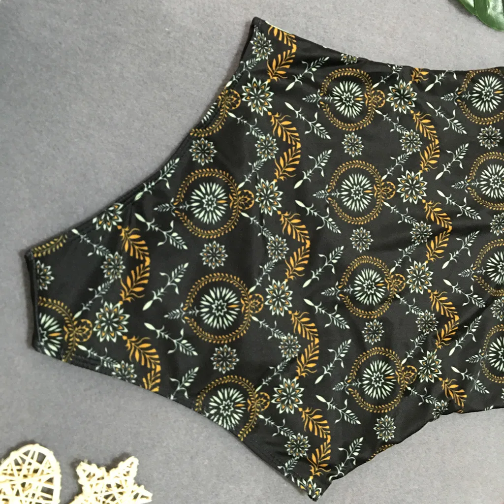 

Print One Piece Swimsuit 2021 New Push Up Swimwear Women Vintage Retro Bathing Suit Bodysuit Beach Wear Monokini Tankini Bikini