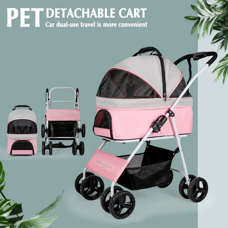 

Dog Strollers for Small Dogs Pet Trolley Dog Outing Cart Separate Cat Cart One-Click Folding Dog Carrier Pet Travel Stroller