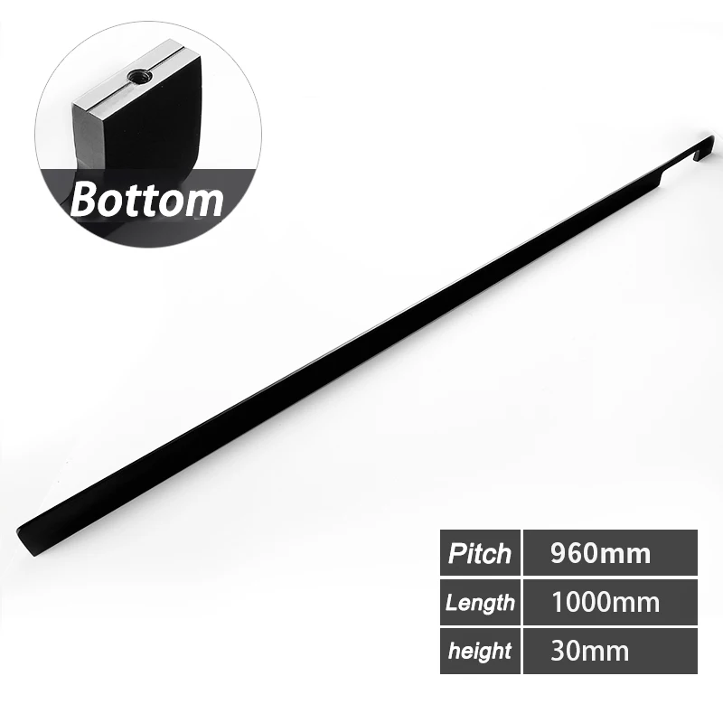 Черные золотые длинные 800 мм 1000 ручки для шкафа выдвижных ящиков в спальню