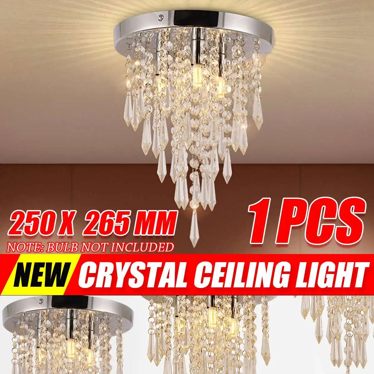 

Современная простая Светодиодная лампа люстра из металла и хрусталя для гостиной, хрустальные люстры с потолочным светильником, 5 Вт