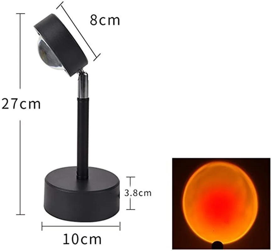 

Sunset Lamp Projector Rainbow Atmosphere Night Light USB Floor Stand Floor Lamp Background Bedroom Coffee Shop Bar Wall Decor