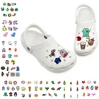 Подвески из ПВХ для обуви, с изображением динозавра, единорога, 6-12 шт.