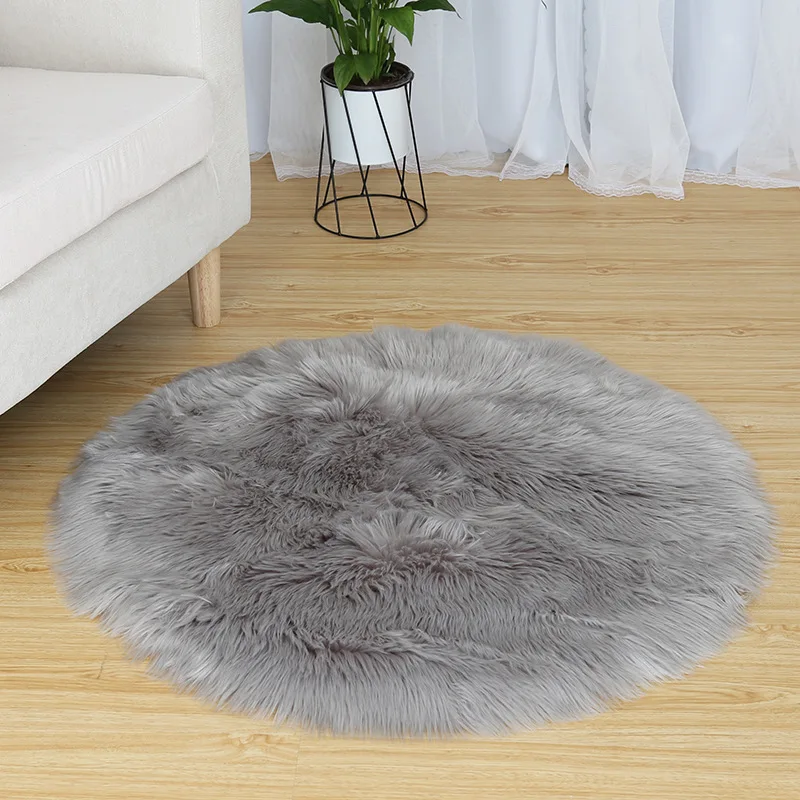 Розовый мягкий коврик из искусственной овчины Juneiour для спальни чехол стула