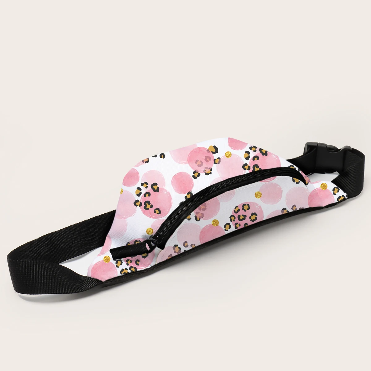 Розовая леопардовая поясная сумка Deanfun сумочка на молнии дорожная бананка