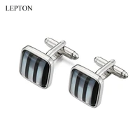 lepton mother of pearl cufflinks for men nature white shell cuff links fashion button high quality luxury wedding best men gift