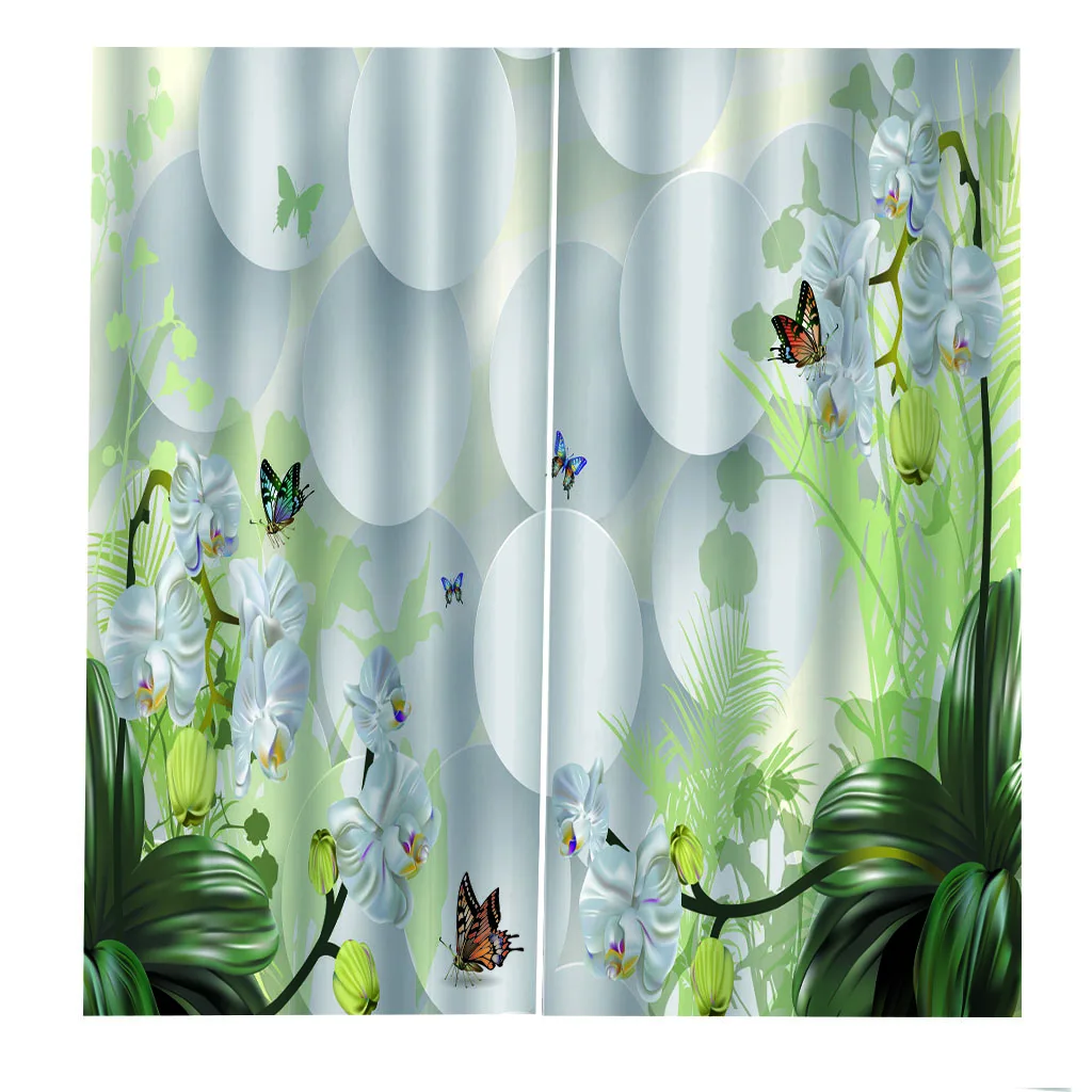 Шторы &quotБабочки&quot занавески для украшения 3D короткие на дерево спальни