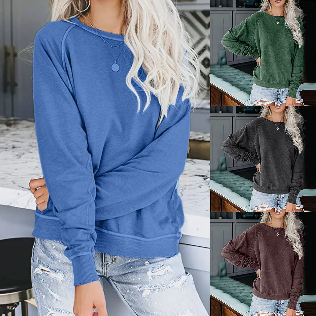 Женская толстовка пуловер с длинными рукавами сшитые Топы sudadera mujer Осенняя
