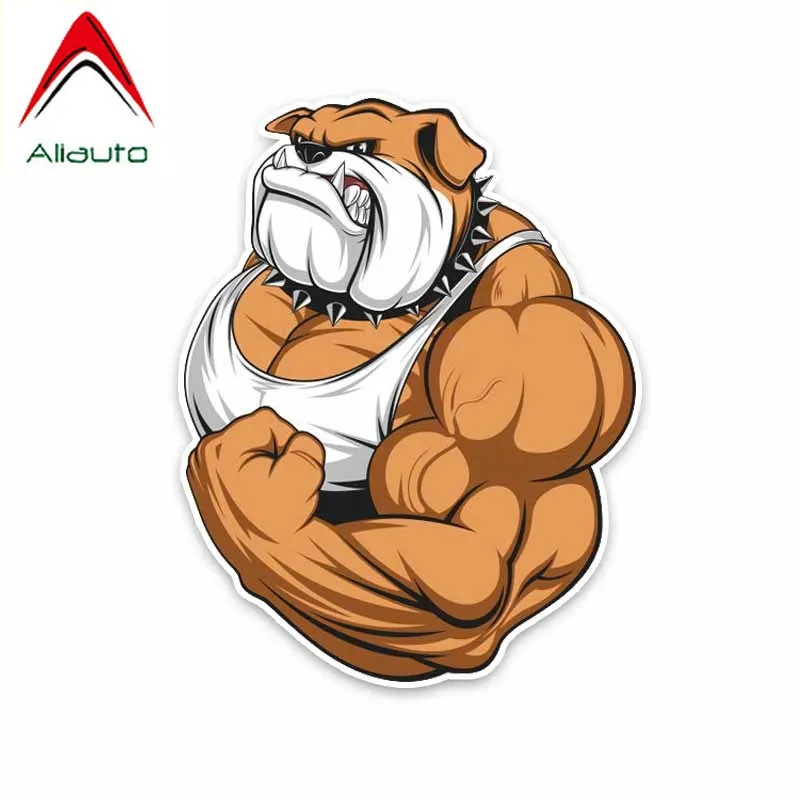 Веселая наклейка для автомобиля Aliauto цветной стикер кузова бульдога из ПВХ