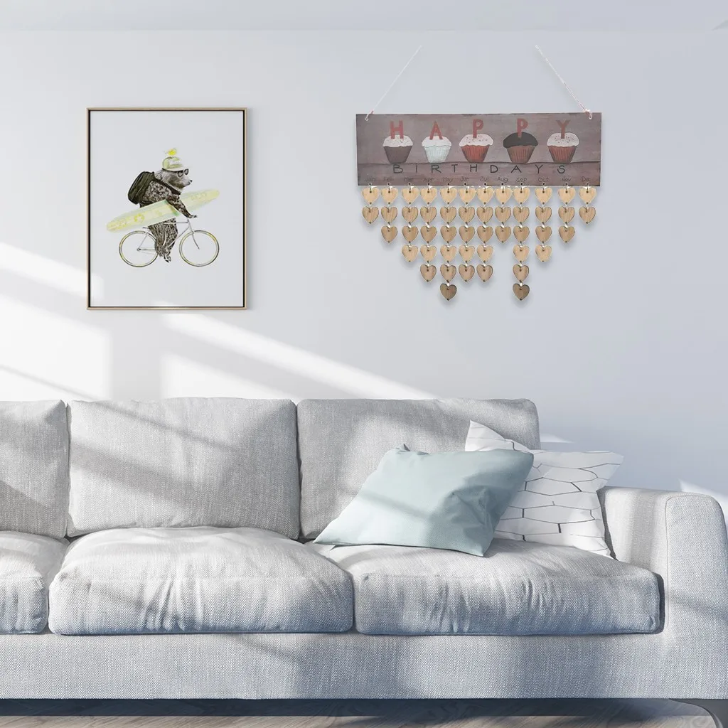 С днем рождения настенный календарь сделай сам торт печатный деревянный знак