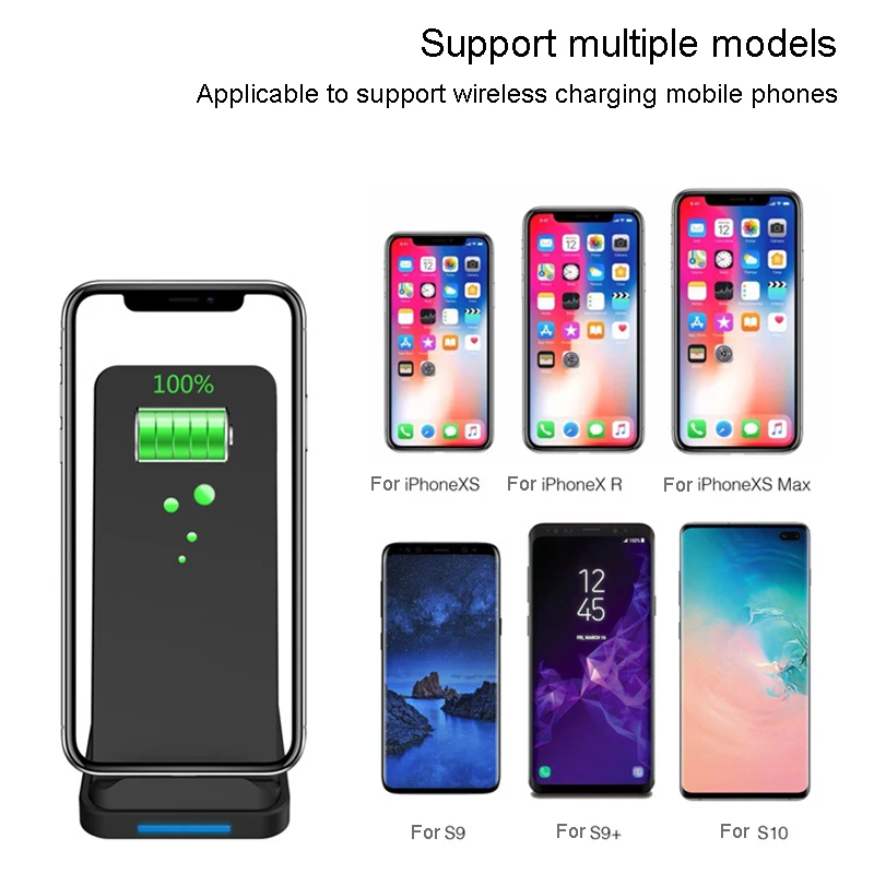 10 Вт Быстрое беспроводное зарядное устройство Индукционная зарядная подставка