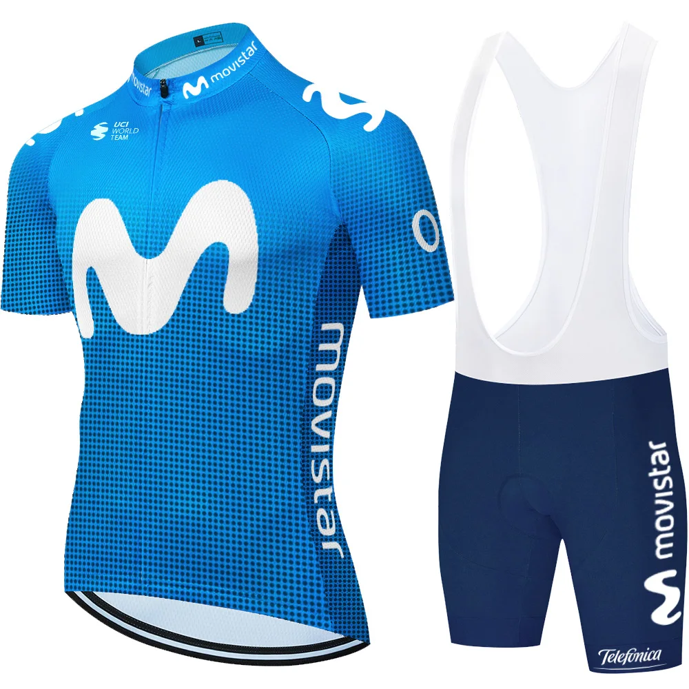 Movistar Camiseta de Verano Camisa Masculina Equipacion Tricota Culotte Maillot Conjunto с милыми лисами мужской