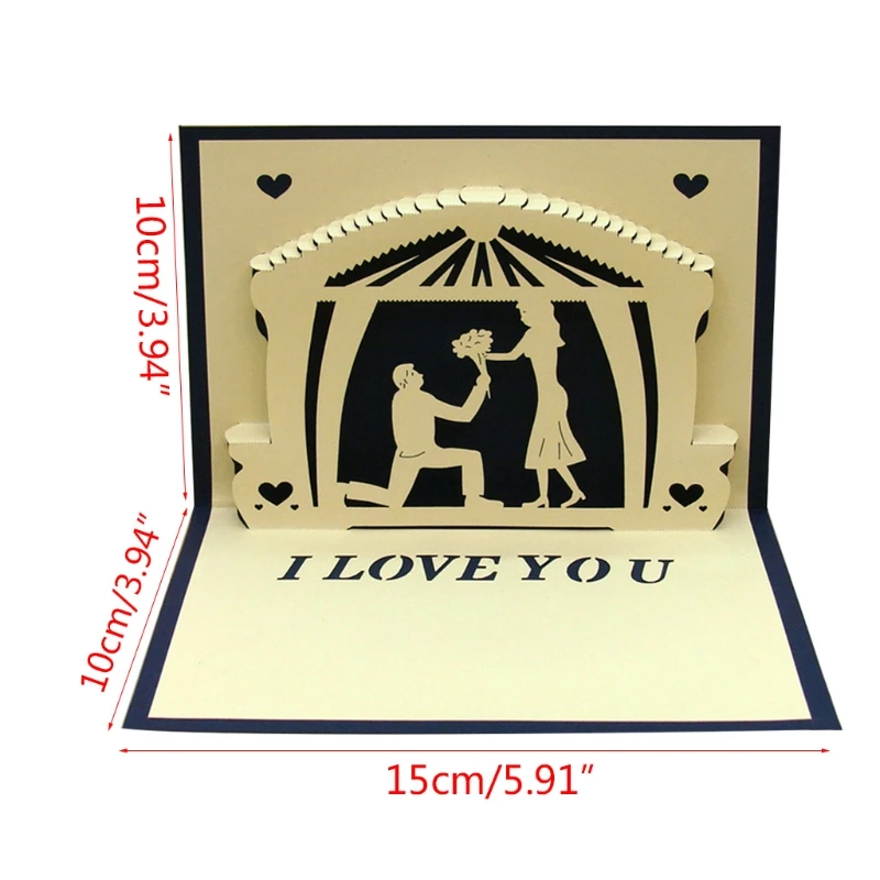 

3D UP Cards Valentines Day Gift Postcard Wedding Invitation Greeting Cards Anniversary for Her especially for you Lo