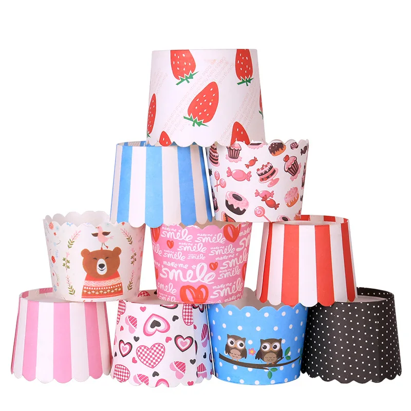 

50Pcs Muffin Cupcake Paper Cake Case Baking Cups Liner Muffin Box Cup Small Cake Mold Birthday Party Decor