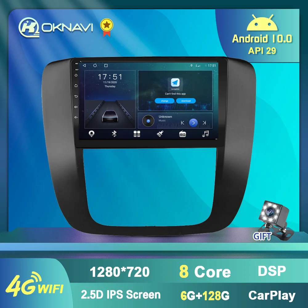 Автомагнитола 6G 128G для GMC Yukon 3 2008 2012 GPS навигация мультимедийный Dvd плеер Carplay