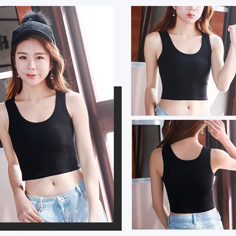 Хлопковая майка женская 3 шт./пакет черно-белая серая с круглым вырезом