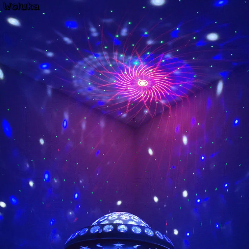 Полноцветсветильник светодиодный вращающийся волшебный шар с эффектом