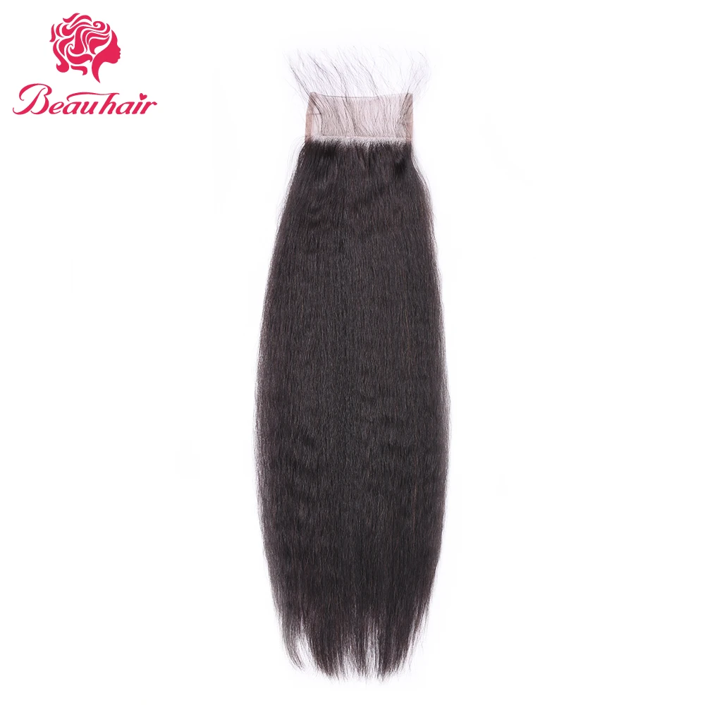 

10-20 Inches Straight Lace Closure 4x4 Deep Curly Body Wave Lace Closure Peruvian Human Hair 4# Brown Beauhair For Black Women