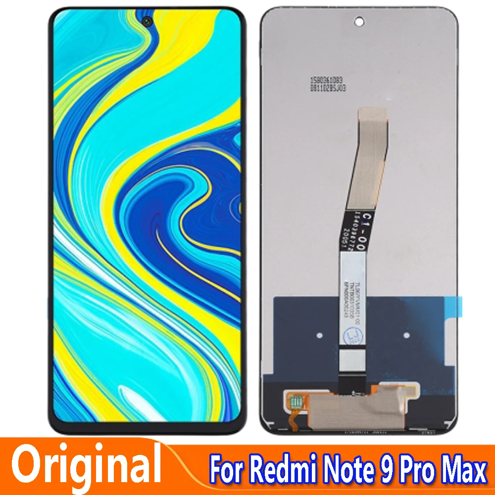 Original Display Replace 6.67" For Xiaomi Redmi Note 9 Pro Max M2003J6B1I LCD Touch Screen Digitizer Assemby