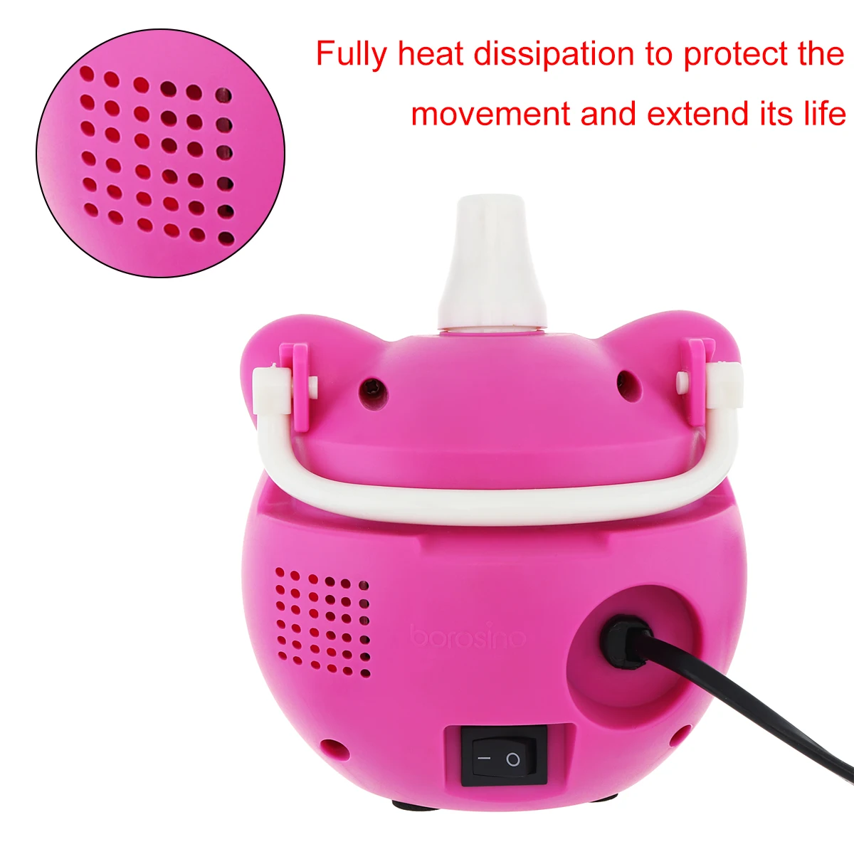 BOROSINO 500 Вт 50 Гц Розовый ABS портативный Электрический насос для воздушных шаров